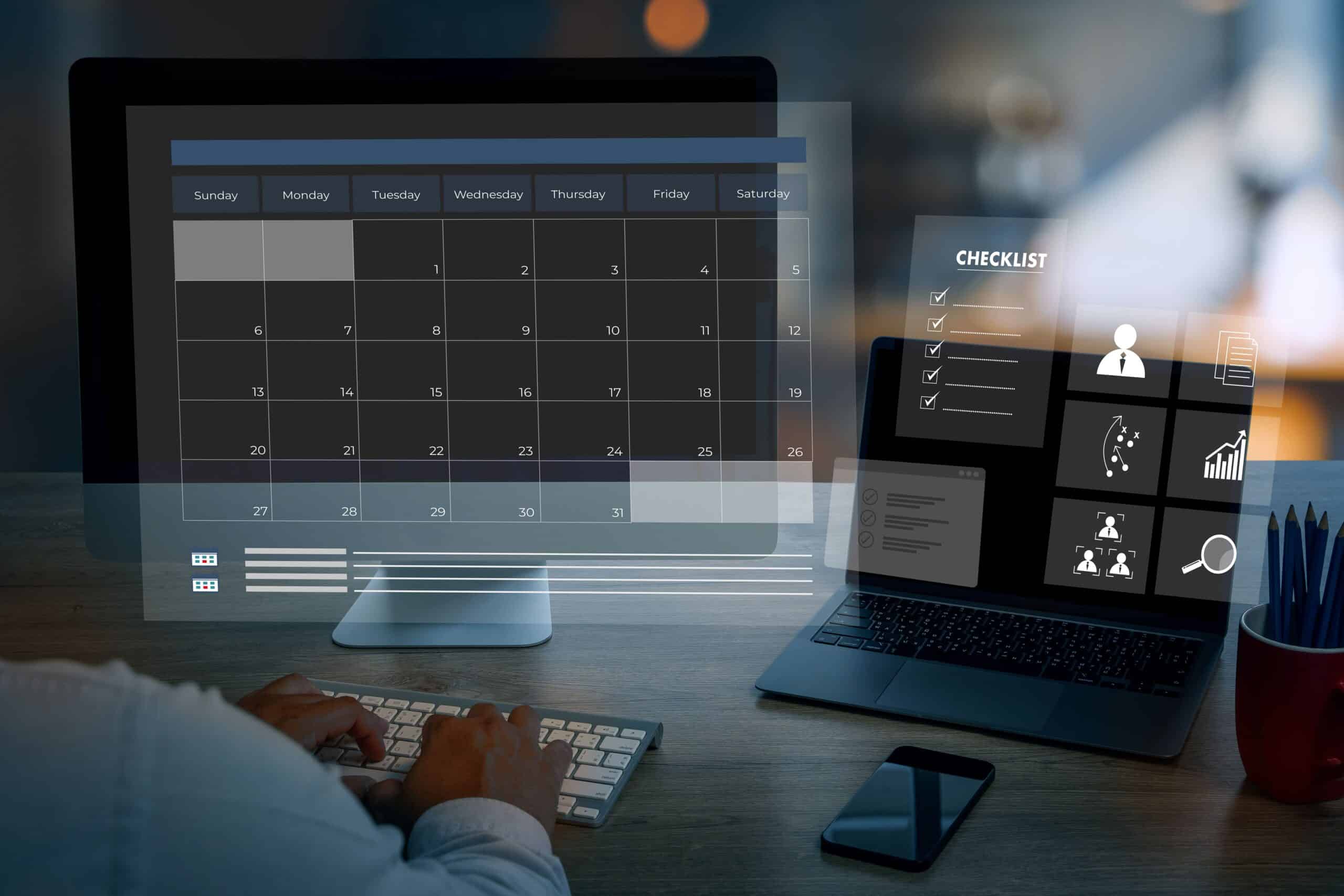 Interfaz de un software de control horario con calendario laboral, planificación de turnos y gestión digital de la jornada