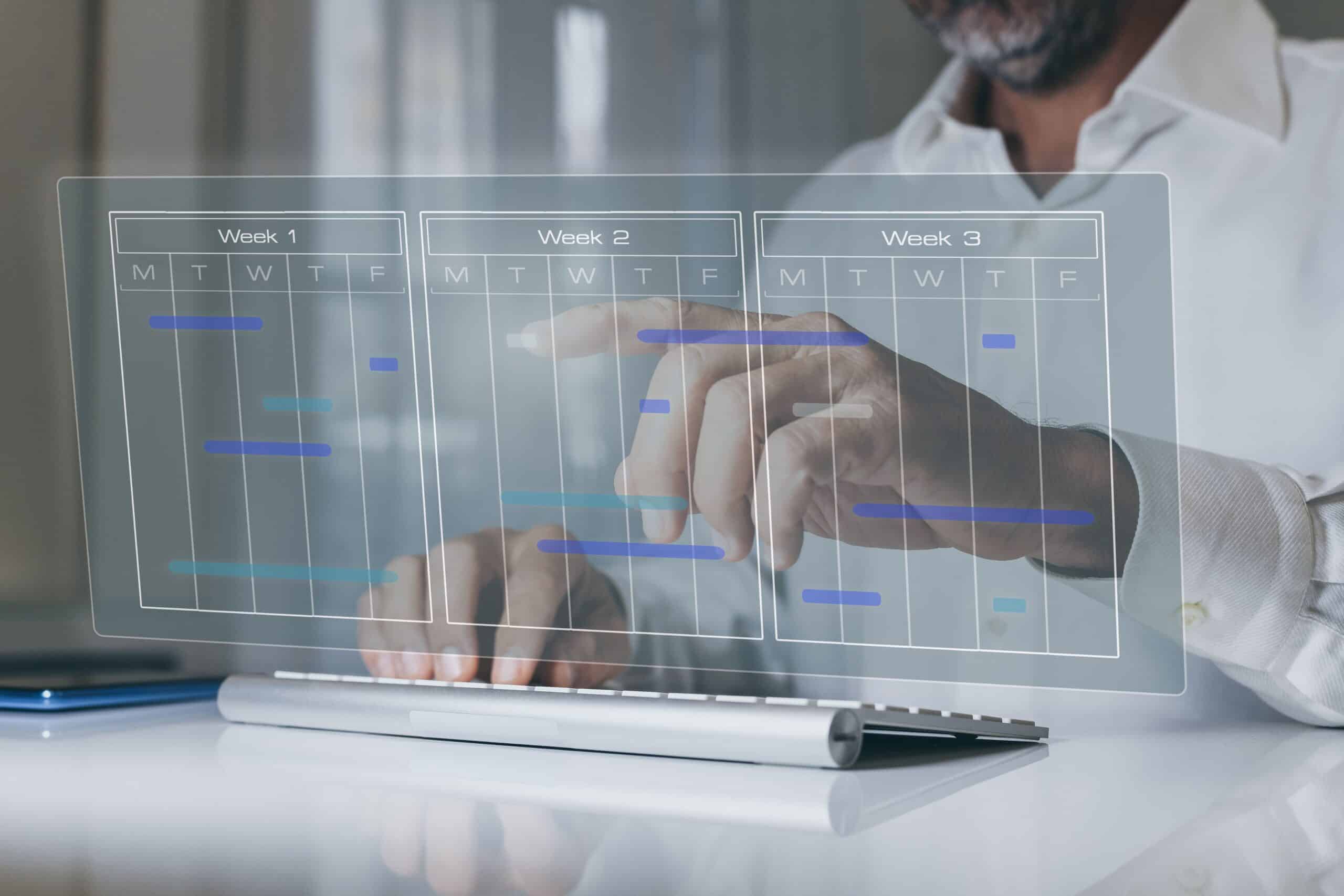 Pantalla de software de control horario en la nube para organizar y gestionar los turnos laborales.